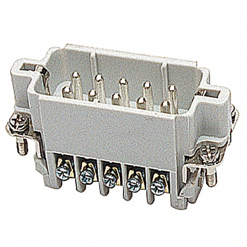 Thomas & Betts Pos-E-Kon® MS210A A Series Compact Terminal Insert, 10 Positions, 20 to 14 AWG Wire, Male Screw Connection, Glass Filled Thermoplastic